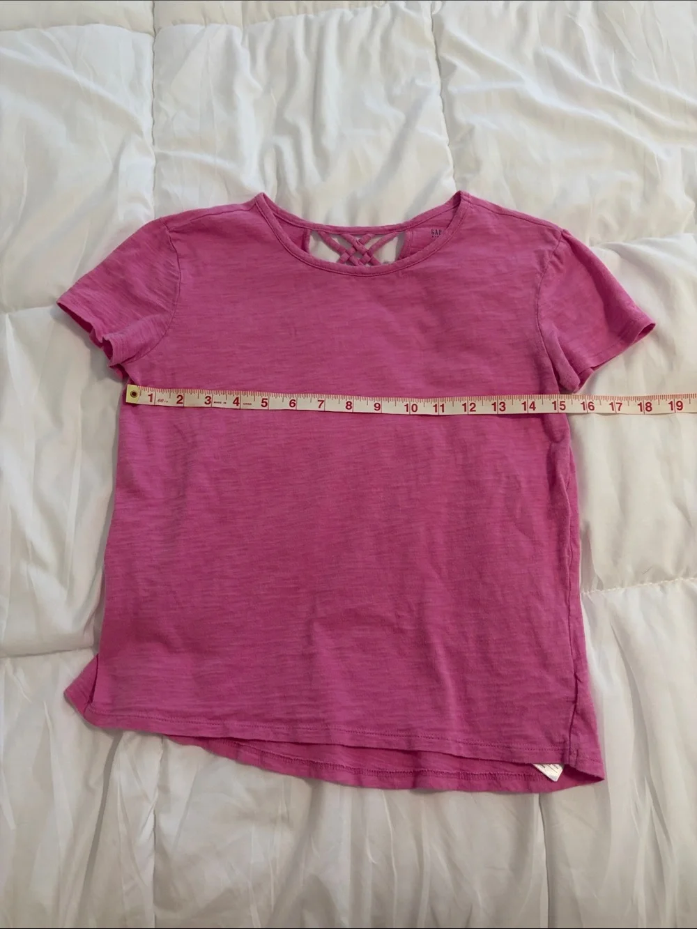 Gap pink tee with crisscross back cutout - Size youth XL